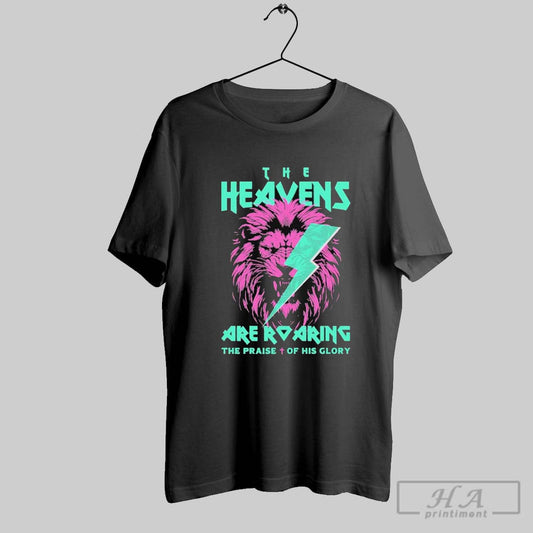Premium The Heavens Are Roaring Lion Christian Washed T Shirt