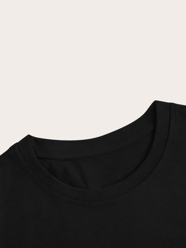 Men's Letter  Print Round Neck Graphic Tee, Regular Fit Casual Short Sleeve T-shirt, Men's Summer Top for Daily Wear