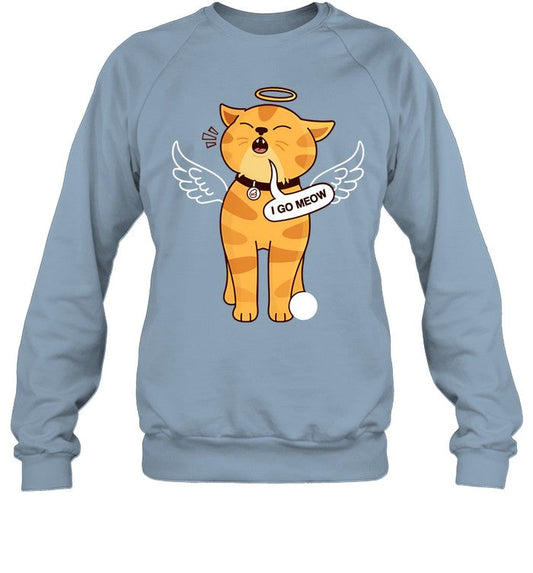 Limited The Kiffness I Go Meow Cat Halo Front Print Shirt