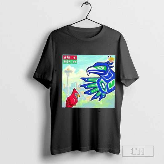 Seattle Seahawks defeated Arizona Cardinals 16-6 mascot T-shirt