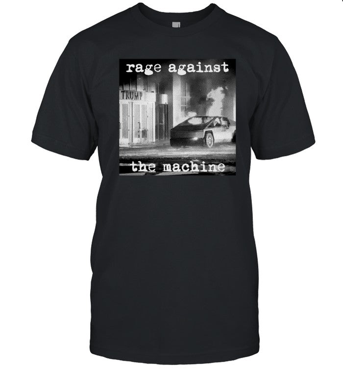 Rage Against The Machine Cybertruck Explodes Outside Trump T-Shirt