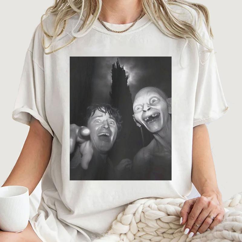 Lord Of The Rings Pippin & Gollum Graphic Tee, Funny Gandalf Hoodie, LOR Unisex T-Shirt, Gift for Fans, Middle-Earth T-Shirt