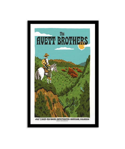 July 7, 2023 The Avett Brothers Red Rocks Amphitheater, Morrison, CO Poster
