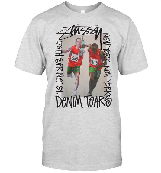 STUSSY X DENIM TEARS PASS THE BATON shirt