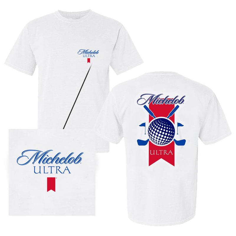 Michelob Ultra Golf Club T-shirt - 2 Side - Celebrity Style - Plentiful Color Options - His And Hers Fashion - Size Choices Galore - Fashion Varieties