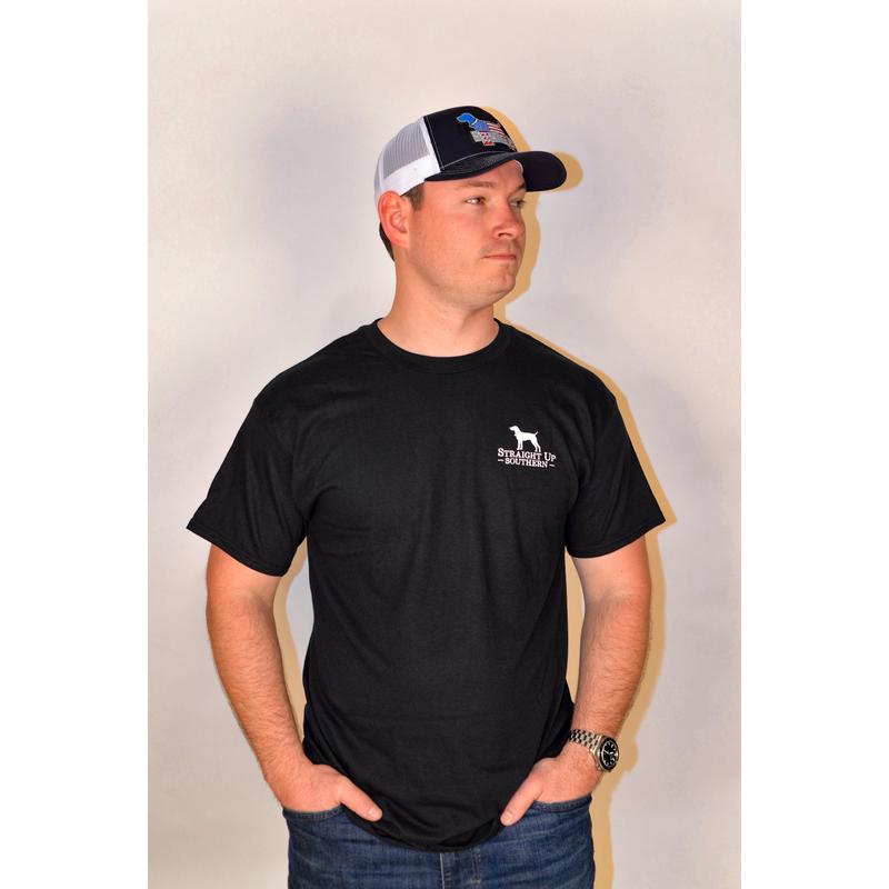 US Camo Flag - Camouflage American Flag T-Shirt - Black
