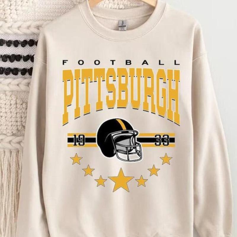 Pittsburgh Football Sweatshirt, Pittsburgh Shirt Retro Style 90s Vintage Unisex Crewneck, Graphic Tee Gift For Football Fan Sport