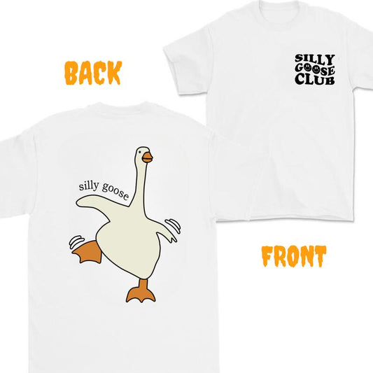 Sill Goose Club Tshirt- Double Side - Vintage Tee - For Her - For Him - Duck Shirt Classic Cotton tshirt for women