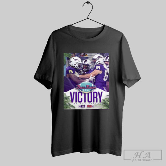Poster James Madison Dukes Vs Western Kentucky Hilltoppers 27 17 Score Boca Raton Bowl Victory At The Beach T Shirt