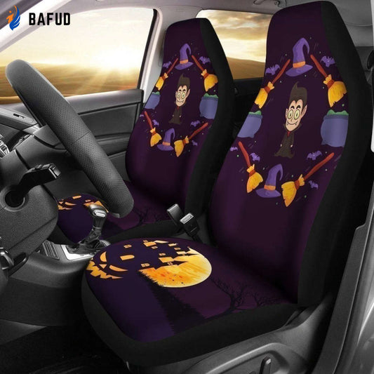 Dracula Halloween Car Seat Covers For Fan Gifts - Bafud