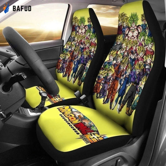 Dragon Ball Super Saiyan Car Seat Covers For Fan Gifts Custom Anime Car Accessories - Bafud
