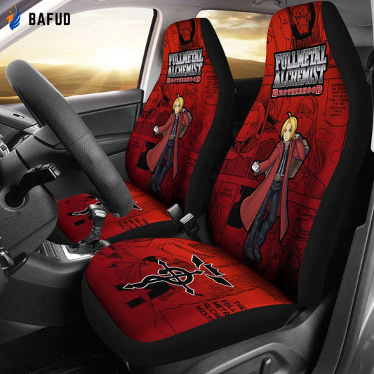 Edward Elric Fullmetal Alchemist Brotherhood Car Seat Covers For Fan Gifts Custom Anime Car Accessories - Bafud
