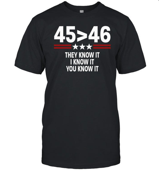 Johnny Midnight 45 Is Greater Than 46 They Know It I Know It You Know It Shirt