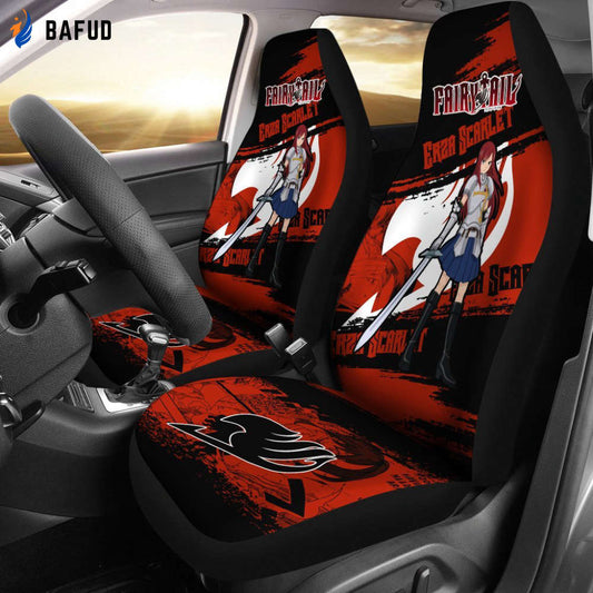 Erza Scarlet Fairy Tail Car Seat Covers For Fan Gifts Gift For Good Fan Anime - Bafud