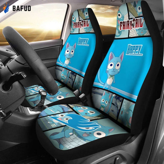 Fairy Tail Happy Car Seat Covers For Fan Gifts Anime Gift - Bafud