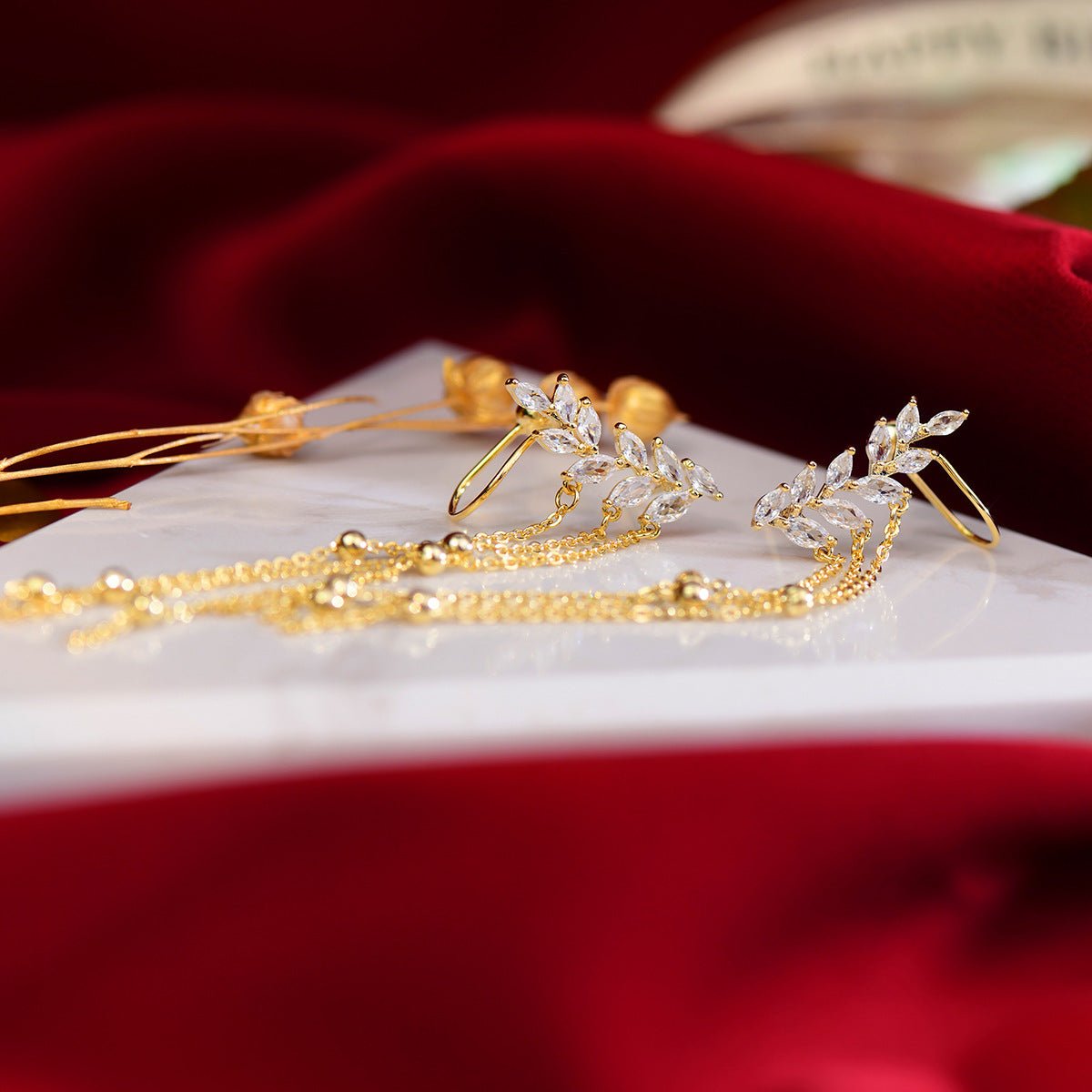 Floral Drop Earrings - Esther