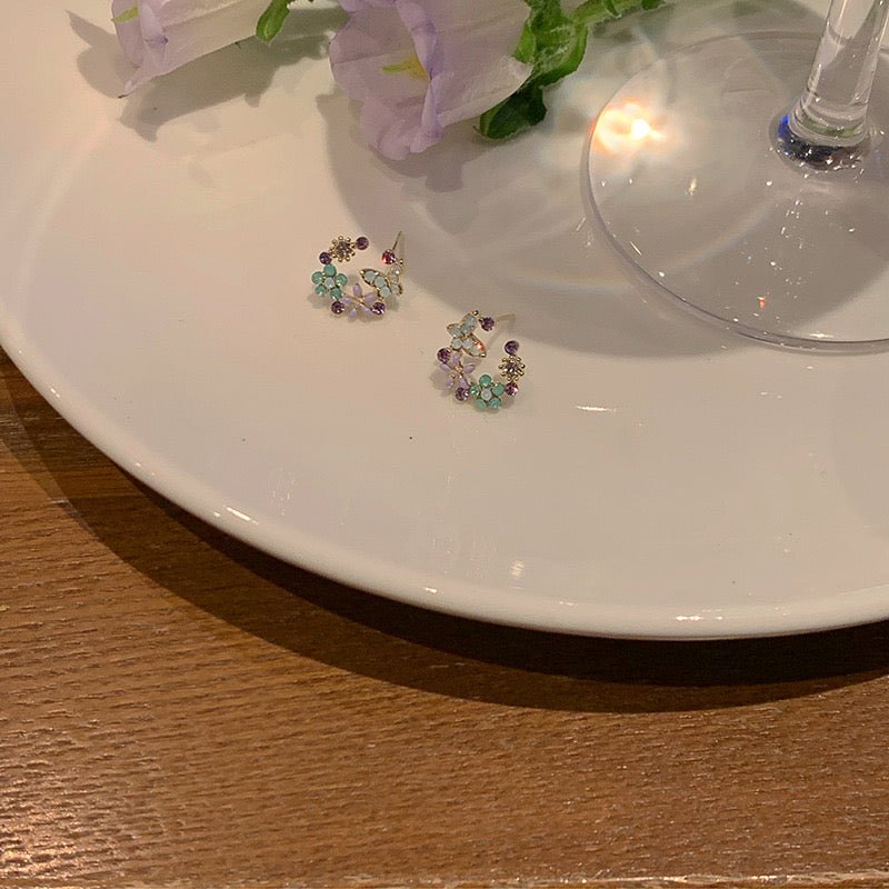 Lucy Flower Butterfly Stud Earrings