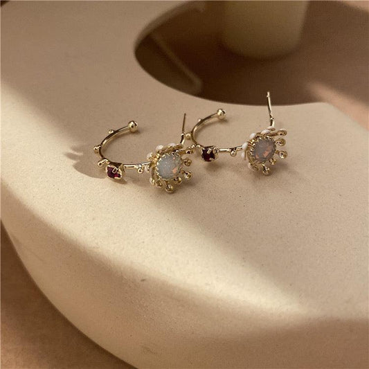 [Clearance] Flower Hoop Earrings