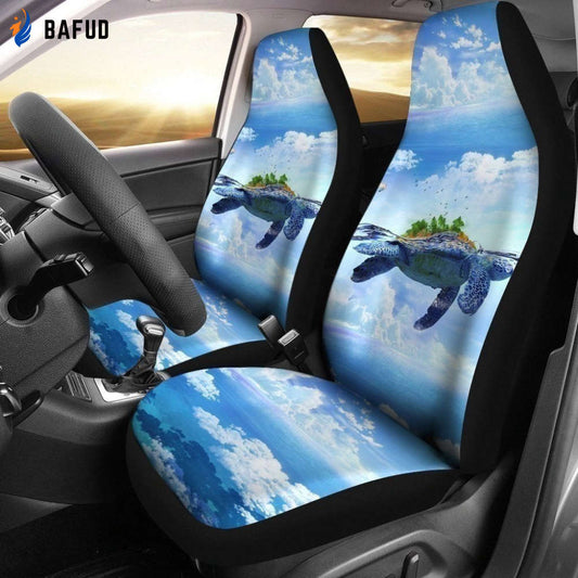 Flying Turtle In The Sky Turtle Car Seat Covers For Fan Gifts LT04 - Bafud