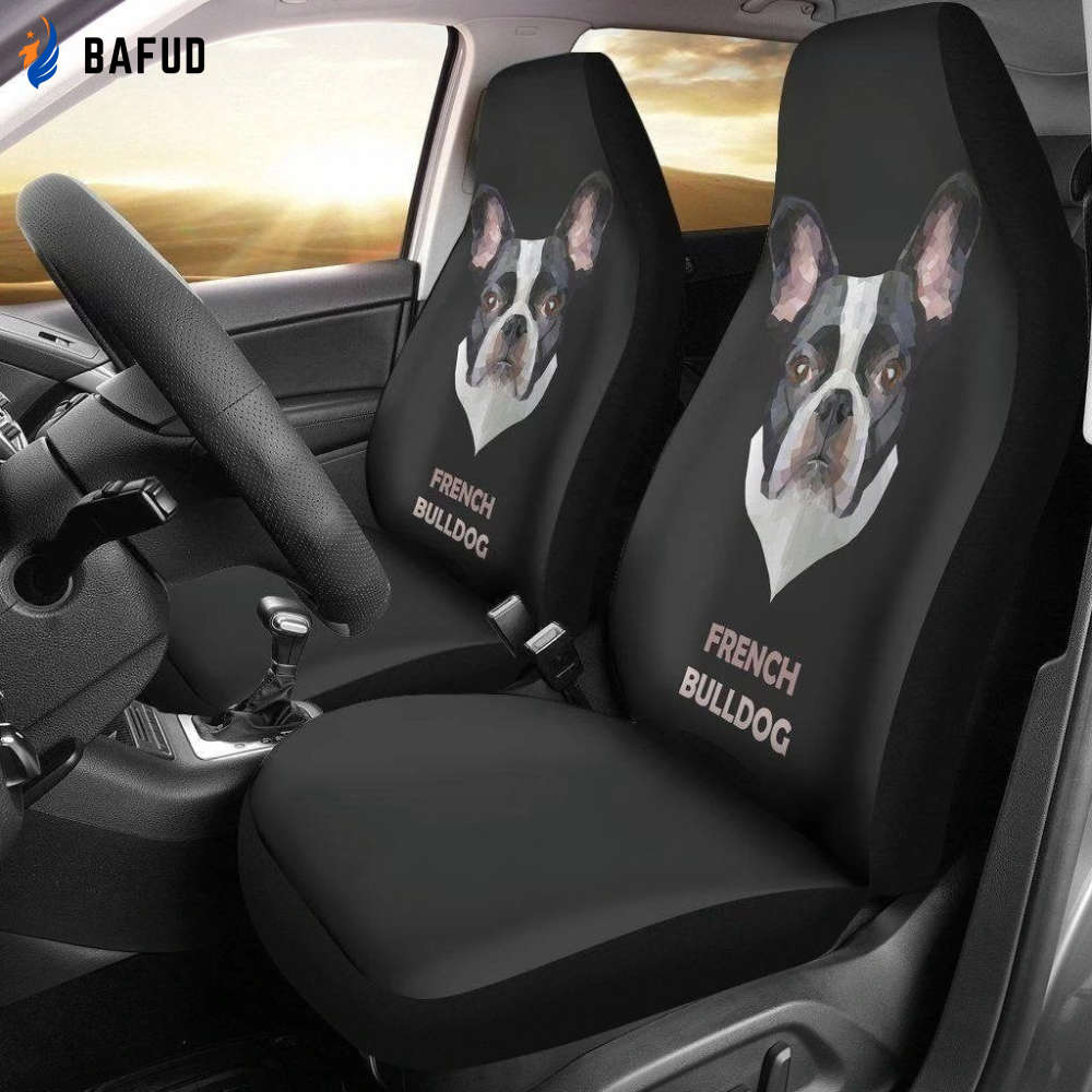 French Bulldog Car Seat Covers For Fan Gifts Custom Frenchie Car Decoration - Bafud