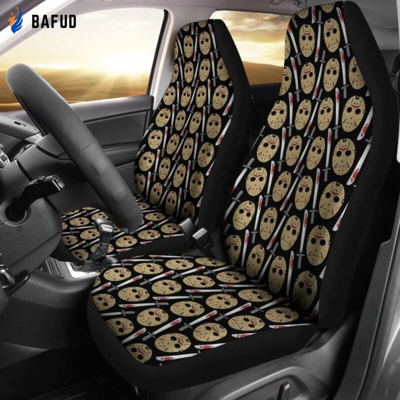 Friday The 13th Jason Voorhees Pattern Car Seat Covers For Fan Gifts - Bafud