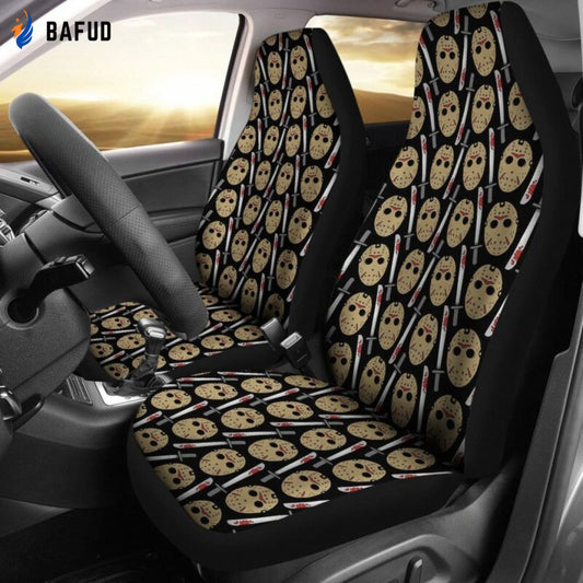Friday The 13th Jason Voorhees Pattern Car Seat Covers For Fan Gifts - Bafud