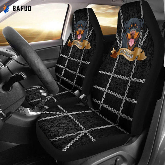 Funny Chain Rottweiler Car Seat Covers For Fan Gifts - Bafud