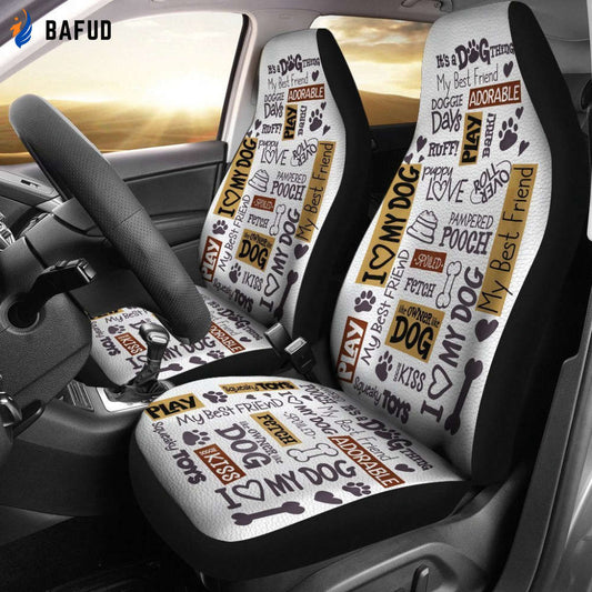 Funny Dog Quotes Car Seat Covers For Fan Gifts - Bafud