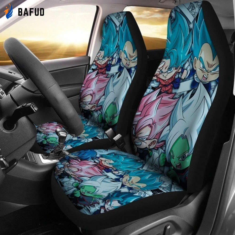 Funny Dragon Ball Super Saiyan Car Seat Covers For Fan Gifts Anime Fan NH1911 - Bafud