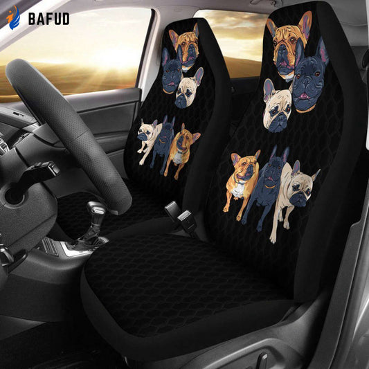 Funny French Bulldog Car Seat Covers For Fan Gifts - Bafud