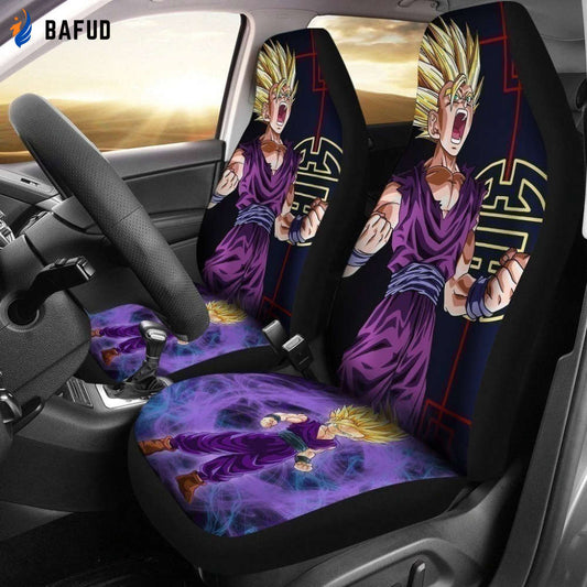 Gohan SSJ Car Seat Covers For Fan Gifts Custom Anime Dragon Ball Car Decoration - Bafud