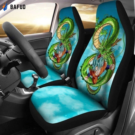 Goku and Shenron Car Seat Covers For Fan Gifts Custom Anime Dragon Ball Accessories - Bafud