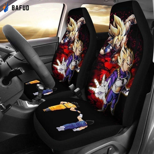 Goku and Vegeta Car Seat Covers For Fan Gifts Custom Anime Dragon Ball Car Decoration - Bafud
