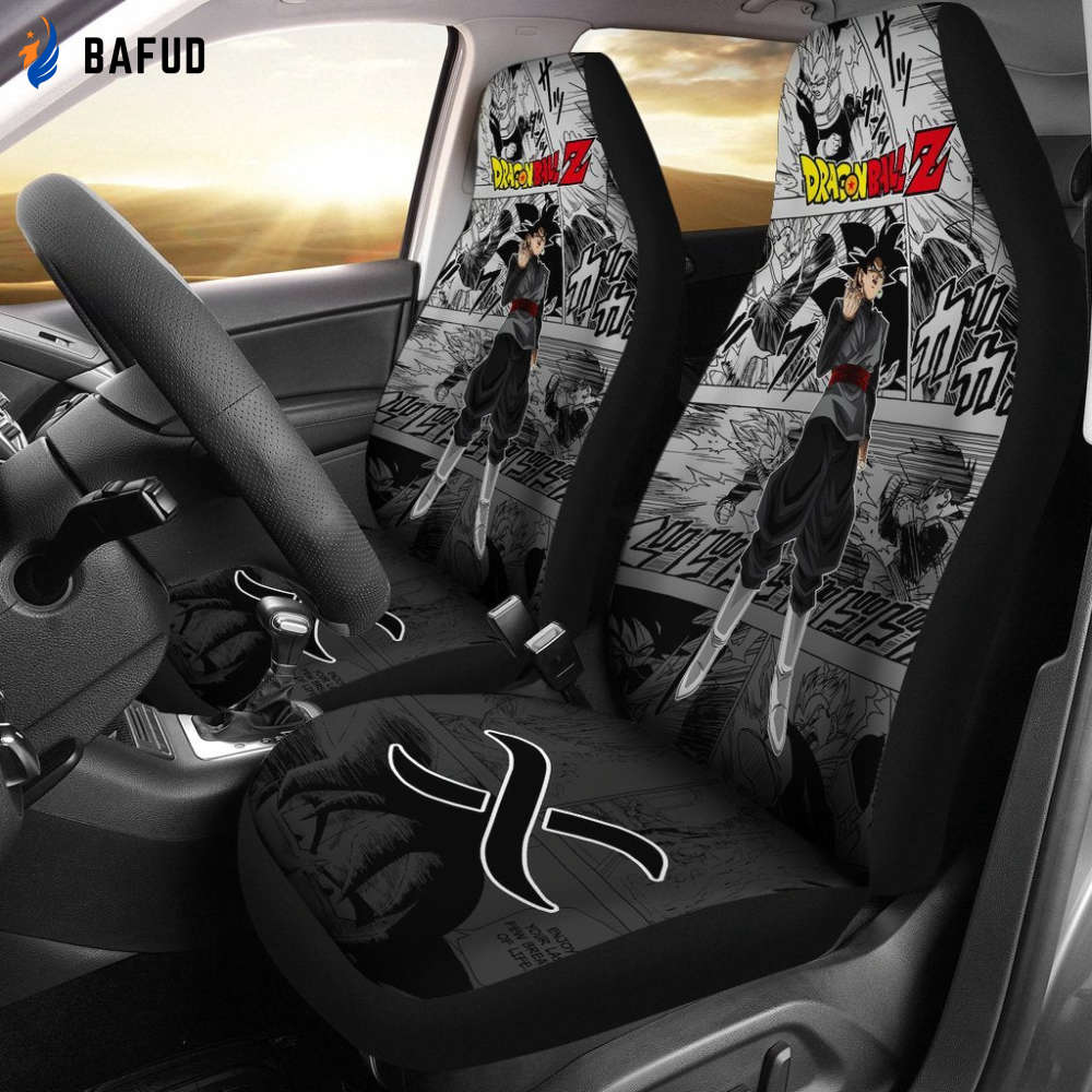 Goku Black Rose Dragon Ball Z Car Seat Covers For Fan Gifts Manga Mixed Anime Quotes - Bafud