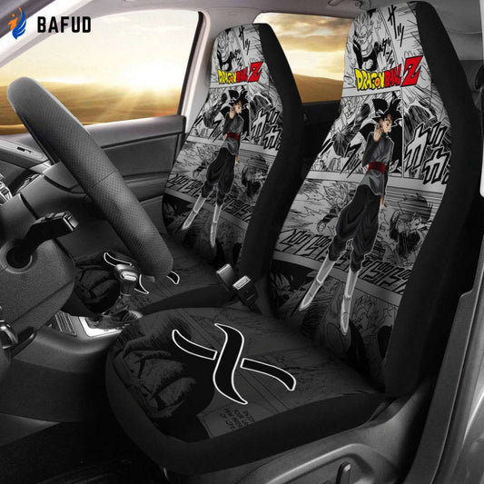 Goku Black Rose Dragon Ball Z Car Seat Covers For Fan Gifts Manga Mixed Anime Quotes - Bafud