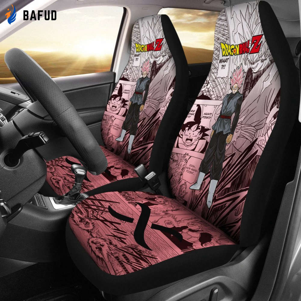 Goku Black Rose Dragon Ball Z Car Seat Covers For Fan Gifts Manga Mixed Anime - Bafud