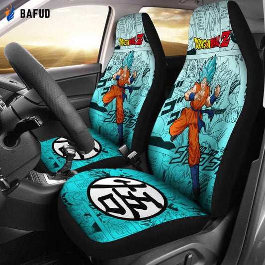 Goku Blue Characters Dragon Ball Z Car Seat Covers For Fan Gifts Manga Mixed Anime - Bafud