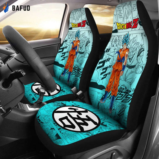 Goku Blue Dragon Ball Z Car Seat Covers For Fan Gifts Manga Mixed Anime Strong - Bafud