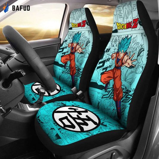 Goku Blue Dragon Ball Z Car Seat Covers For Fan Gifts Manga Mixed Anime - Bafud