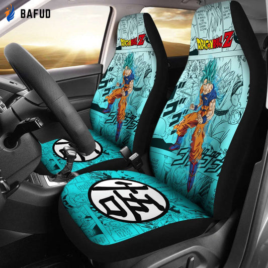 Goku Blue Hero Dragon Ball Z Car Seat Covers For Fan Gifts Manga Mixed Anime - Bafud
