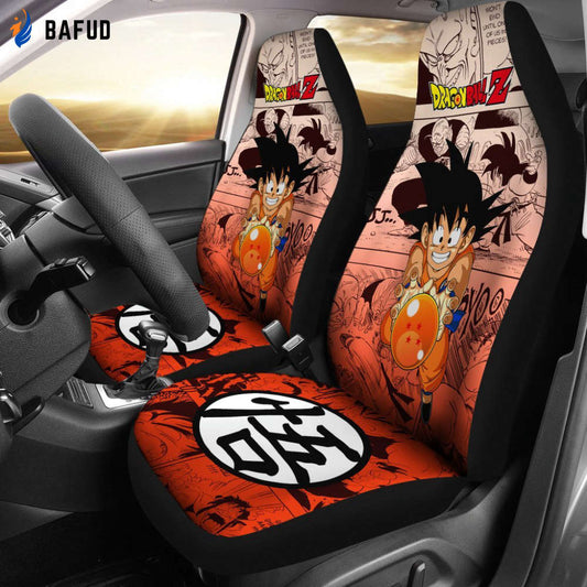 Goku Kid Smile Dragon Ball Z Car Seat Covers For Fan Gifts Manga Mixed Anime - Bafud