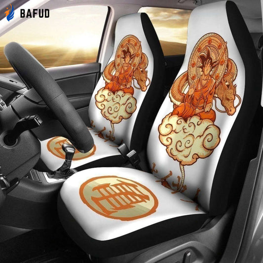 Goku Meditation Car Seat Covers For Fan Gifts Custom Dragon Ball Car Decoration - Bafud