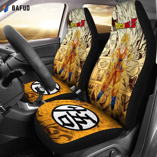 Goku Saiyan Dragon Ball Z Car Seat Covers For Fan Gifts Manga Mixed Anime Strong - Bafud