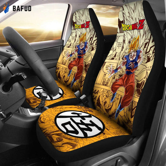 Goku Saiyan Hero Dragon Ball Z Car Seat Covers For Fan Gifts Manga Mixed Anime - Bafud
