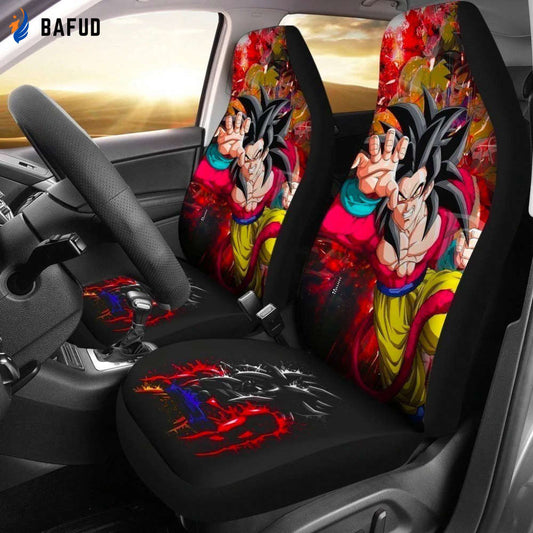 Goku SS4 Car Seat Covers For Fan Gifts Dragon Ball Fan NH1911 - Bafud