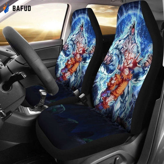 Goku Super Power Car Seat Covers For Fan Gifts Custom Anime Dragon Ball Car Decoration - Bafud