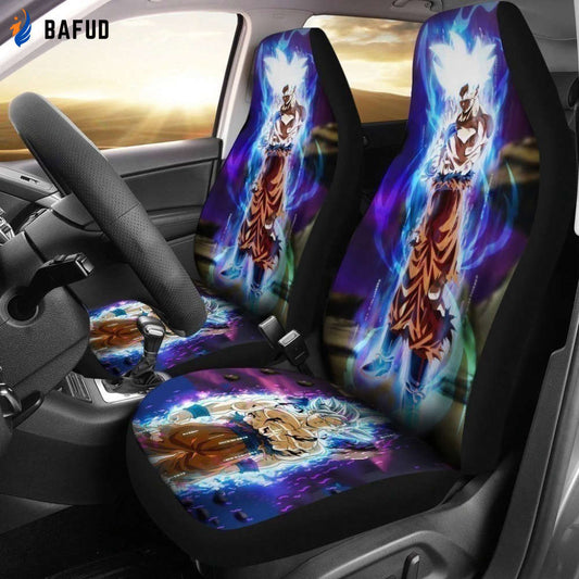 Goku Ultra Instinct Car Seat Covers For Fan Gifts Custom Dragon Ball Car Accessories - Bafud