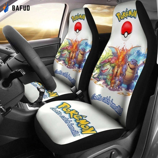 Gotta Catch Em All Car Seat Covers For Fan Gifts LT03 - Bafud