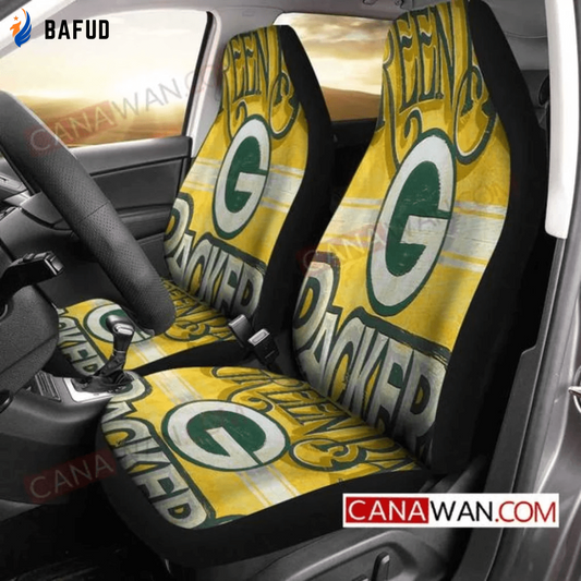 Green Bay Packers Logo Print Pattern v104 Universal Fit Car Seat Covers For Fan Gifts Gift For Fan - Bafud