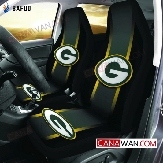 Green Bay Packers Logo Print Pattern v139 Universal Fit Car Seat Covers For Fan Gifts Gift For Fan - Bafud